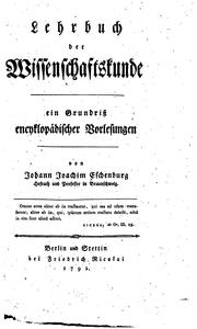 Cover of: Lehrbuch der Wissenschftskunde: ein Grundriss encyklopädischer vorlesungen.