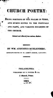 Cover of: Church poetry by William Augustus Muhlenberg
