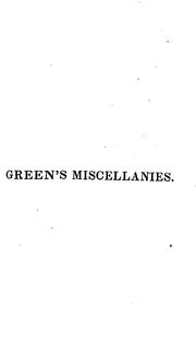 Cover of: The miscellaneous writings of Beriah Green.