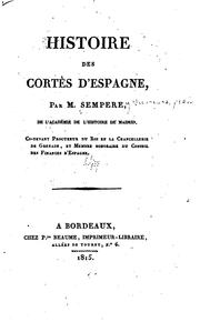 Cover of: Histoire des Cortès d'Espagne