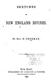 Cover of: Sketches of New England divines.