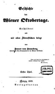 Cover of: Geschichte der Wiener oktobertage.: Geschildert und mit allen aktenstücken belegt