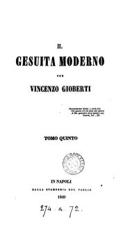 Il gesuita moderno by Vincenzo Gioberti