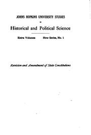 Cover of: The revision and amendment of state constitutions