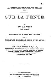Cover of: Sur la pente by Madame de Witt née Guizot