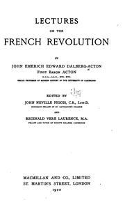 Cover of: Lectures on the French revolution