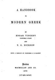 Cover of: A handbook to Modern Greek