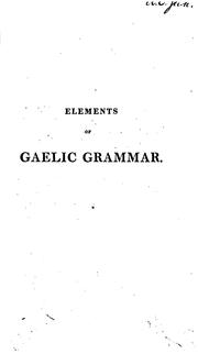 Cover of: Elements of Gaelic grammar ... by Stewart, Alexander