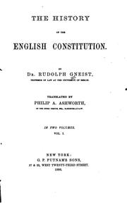 Cover of: The history of the English constitution.