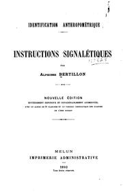 Identification anthropométrique by Alphonse Bertillon
