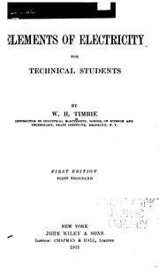 Cover of: Elements of electricity for technical students