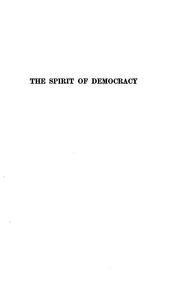Cover of: The spirit of democracy