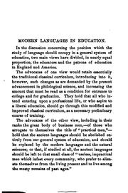 Cover of: Modern languages in education.