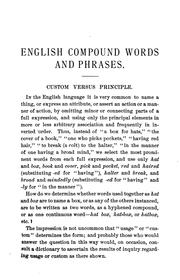 Cover of: English compound words and phrases.: A reference list, with statement of principles and rules