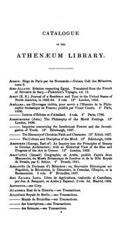 A catalogue of the library of the Athenæum by Athenæum Club (London). Library.