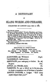 Cover of: The vulgar tongue: a glossary of slang, cant, and flash words and phrases