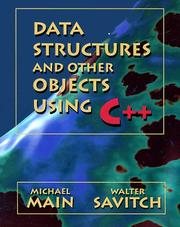 Cover of: Data structures and other objects using C++ by M. Main