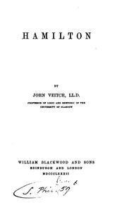 Cover of: Hamilton by John Veitch