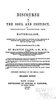 A discourse on the soul and instinct by Paine, Martyn