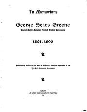 Cover of: In memoriam: George Sears Greene, brevet major-general, United States volunteers, 1801-1899