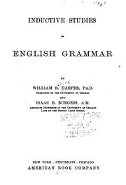 Cover of: Inductive studies in English grammar