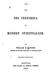 Cover of: On the phenomena of modern spiritualism