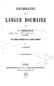 Cover of: Grammaire de la langue roumaine