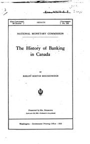 Cover of: The history of banking in Canada