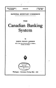 Cover of: The Canadian banking system by Joseph French Johnson