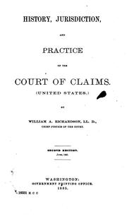 Cover of: History, jurisdiction, and practice of the Court of Claims (United States)