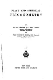 Cover of: Plane and spherical trigonometry by Arthur Graham Hall