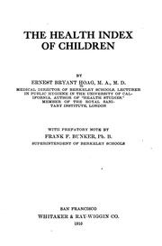 The health index of children by Ernest Bryant Hoag
