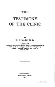 Cover of: The testimony of the clinic