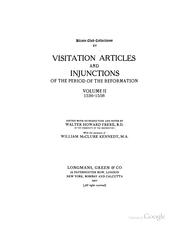 Cover of: Visitation articles and injunctions of the period of the reformation. by Church of England