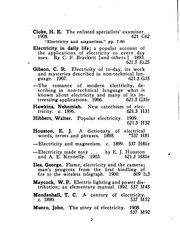 Cover of: List of books on electricity.