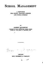 Cover of: School management by Albert Salisbury