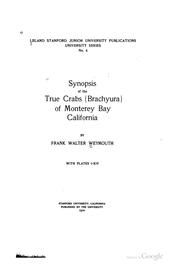 Cover of: Synopsis of the true crabs (Brachyura) of Monterey bay, California by Frank Walter Weymouth