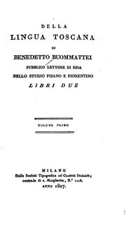 Della lingua toscana by Benedetto Buommattei