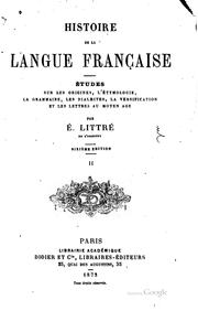 Cover of: Histoire de la langue française. by Emile Littré
