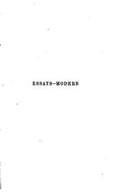 Cover of: Essays--Modern by Frederic William Henry Myers