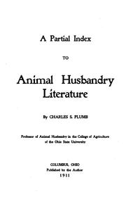 Cover of: A partial index to animal husbandry literature