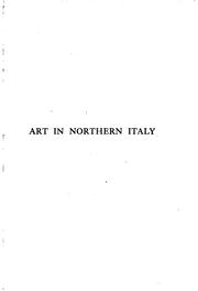 Cover of: Art in northern Italy by Ricci, Corrado