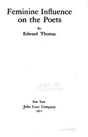 Cover of: Feminine influence on the poets by Edward Thomas