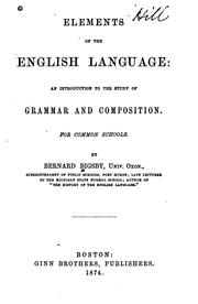 Cover of: Elements of the English language by Bernard Bigsby