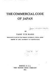 Cover of: The commercial code of Japan