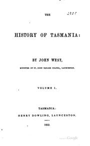 Cover of: The history of Tasmania