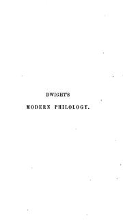 Cover of: Modern philology: its discoveries, history, and influence. With maps, tabular views, and an index.
