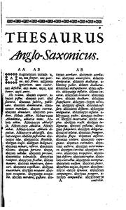Cover of: Vocabularium anglo-saxonicum: lexico Gul. Somneri magna parte auctius.