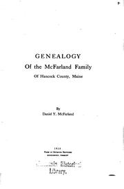 Genealogy of the McFarland family of Hancock County, Maine by Daniel Y. McFarland