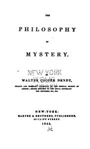 Cover of: The philosophy of mystery.